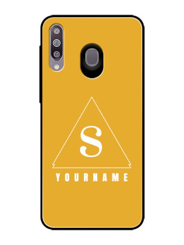Custom Galaxy M30 Personalized Glass Phone Case - simple triangle Design