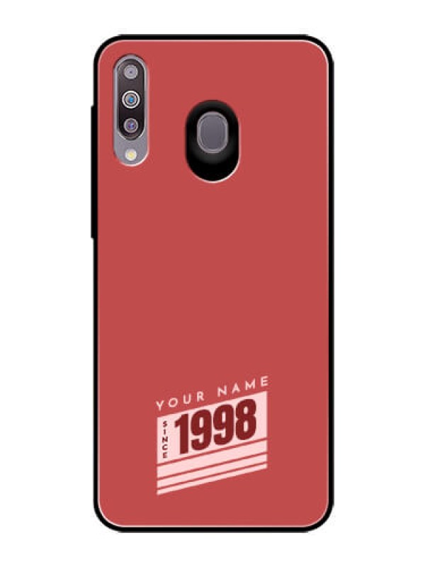 Custom Galaxy M30 Custom Glass Phone Case - Red custom year of birth Design