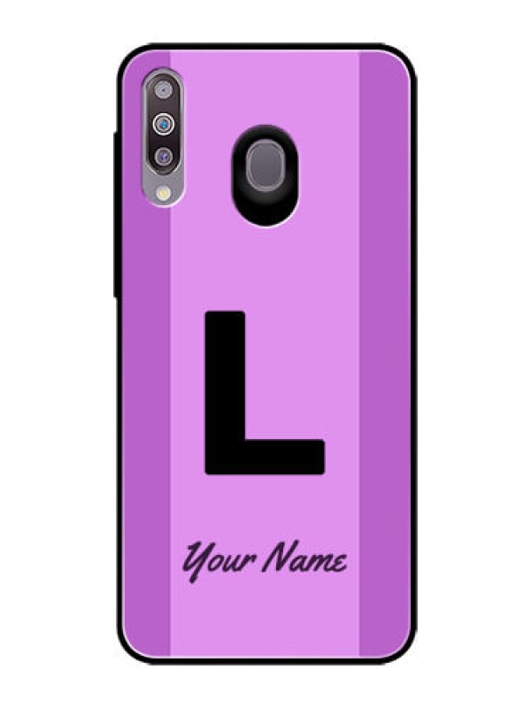 Custom Galaxy M30 Custom Glass Phone Case - Tricolor custom text Design