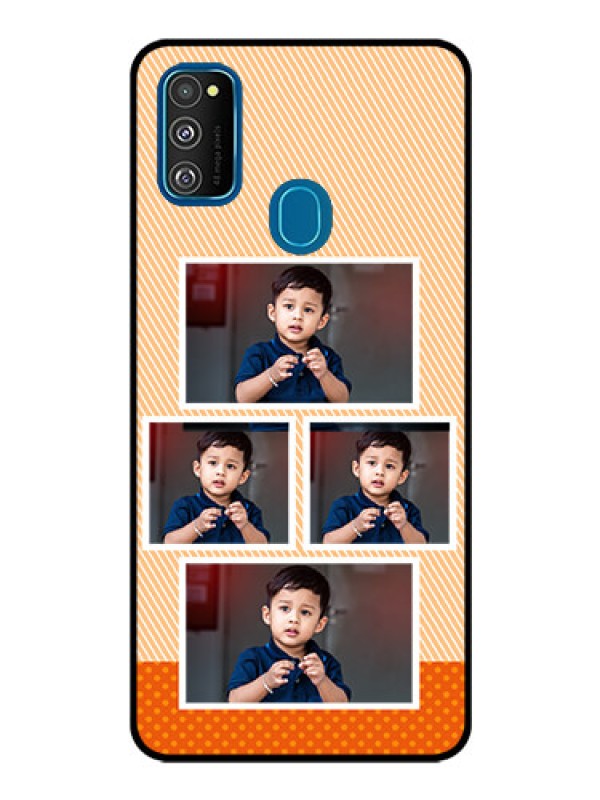 Custom Samsung Galaxy M30s Photo Printing on Glass Case  - Bulk Photos Upload Design