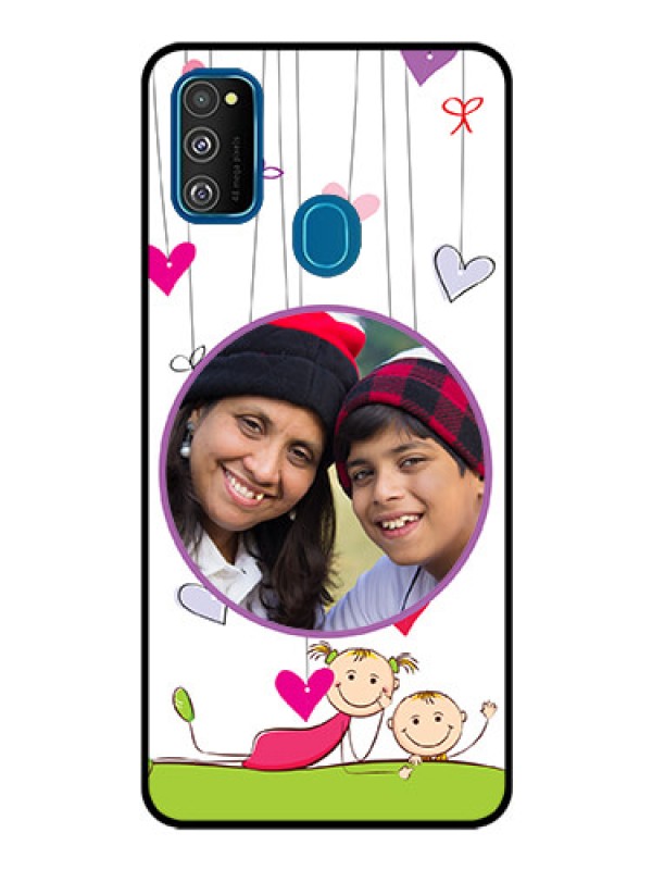 Custom Samsung Galaxy M30s Photo Printing on Glass Case  - Cute Kids Phone Case Design