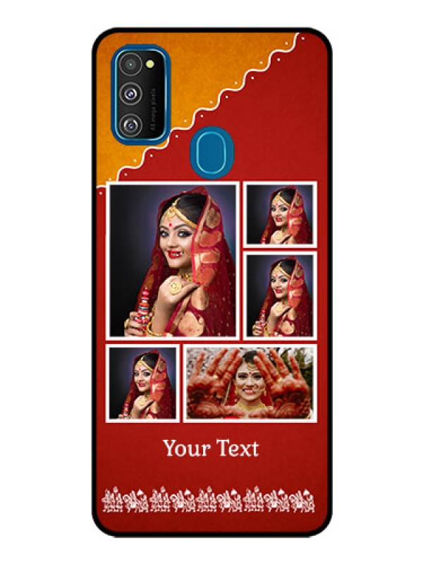 Custom Samsung Galaxy M30s Personalized Glass Phone Case  - Wedding Pic Upload Design