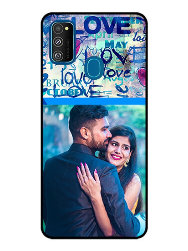 Custom Samsung Galaxy M30s Custom Glass Mobile Case  - Colorful Love Design