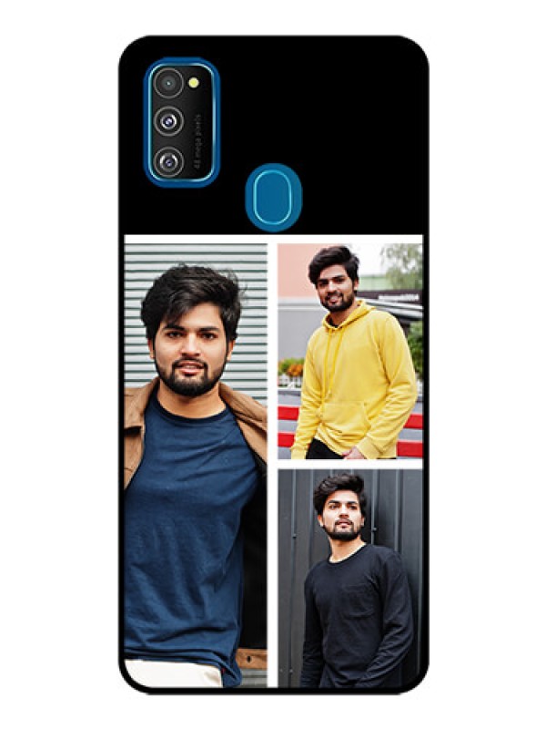 Custom Samsung Galaxy M30s Photo Printing on Glass Case  - Upload Multiple Picture Design