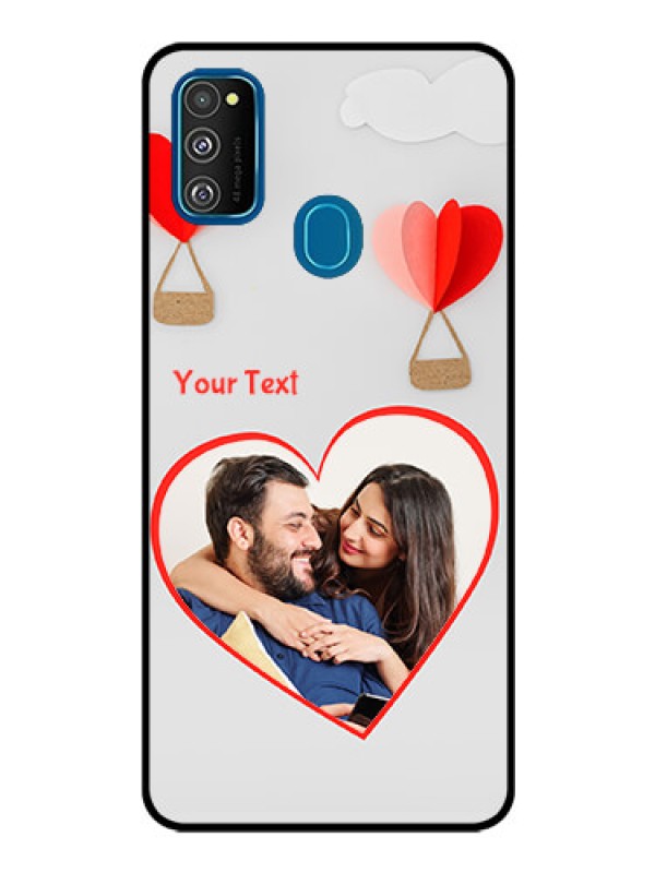 Custom Samsung Galaxy M30s Custom Glass Mobile Case  - Parachute Love Design