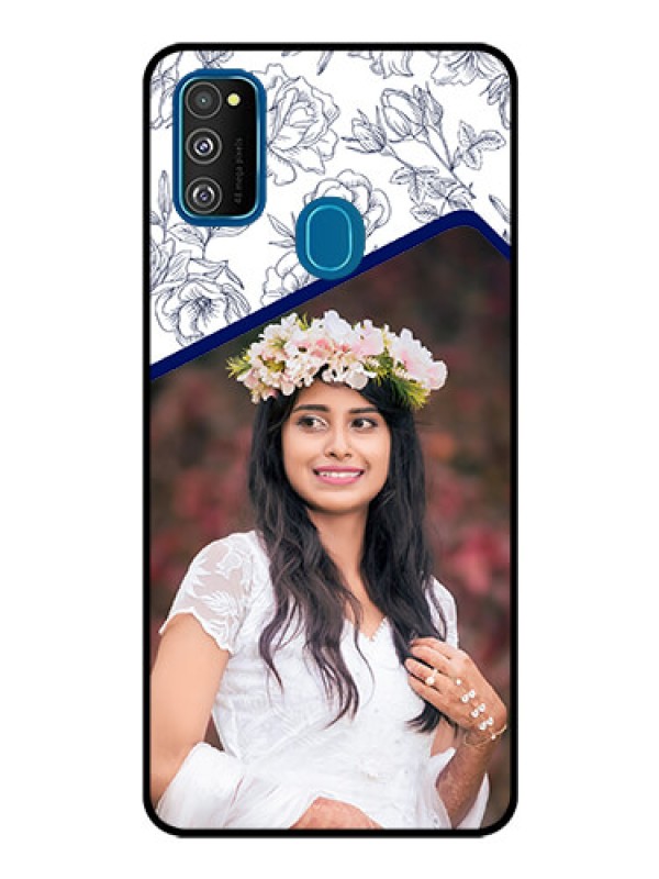Custom Samsung Galaxy M30s Personalized Glass Phone Case  - Premium Floral Design