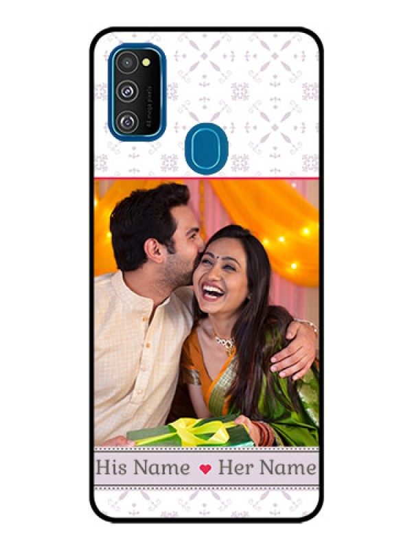 Custom Samsung Galaxy M30s Custom Glass Mobile Case  - with Photo and Ethnic Design