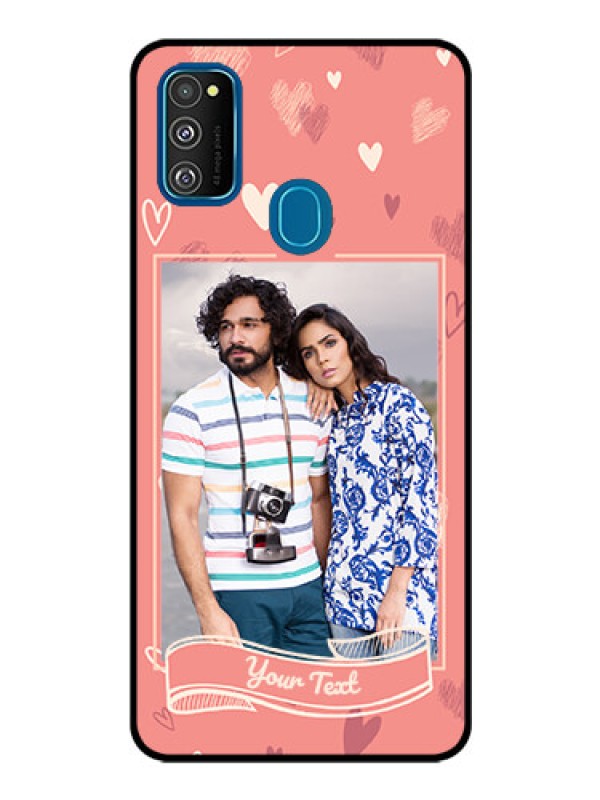 Custom Samsung Galaxy M30s Custom Glass Phone Case  - Love doodle art Design