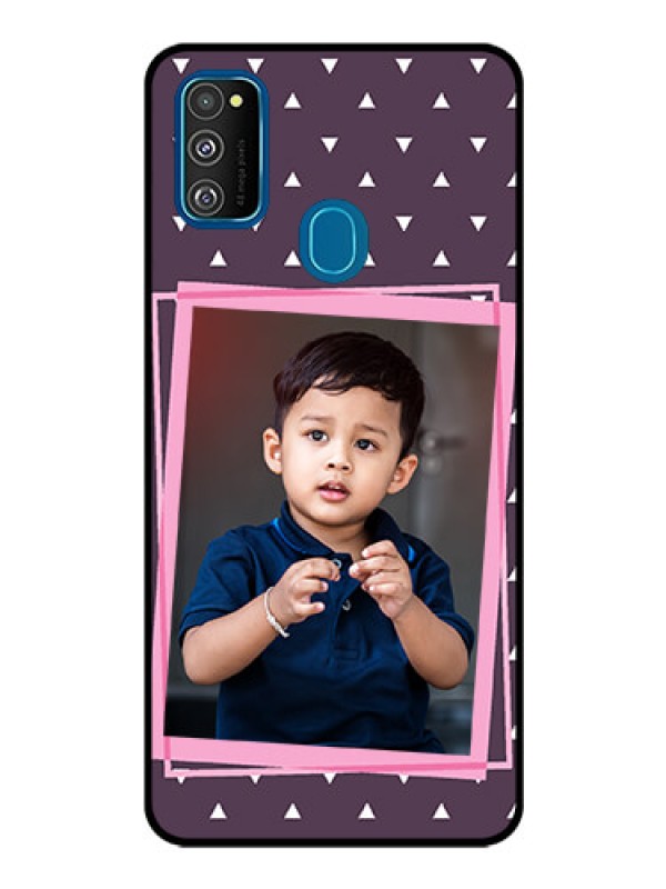 Custom Samsung Galaxy M30s Custom Glass Mobile Case  - Triangle Pattern Dotted Design