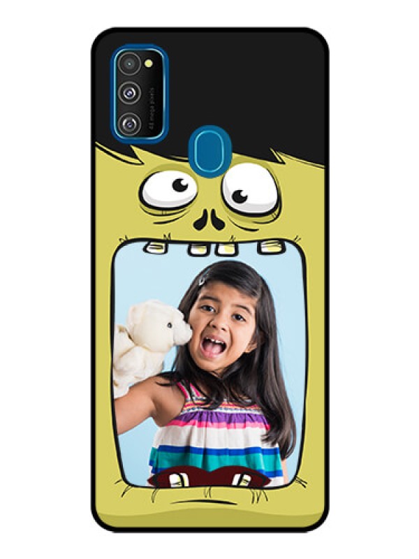 Custom Samsung Galaxy M30s Personalized Glass Phone Case  - Cartoon monster back case Design