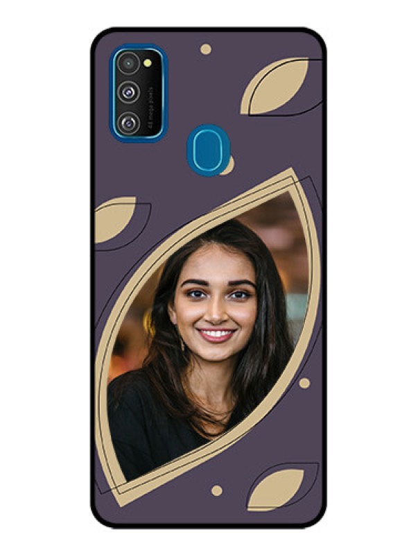 Custom Galaxy M30S Custom Glass Mobile Case - Falling Leaf Design