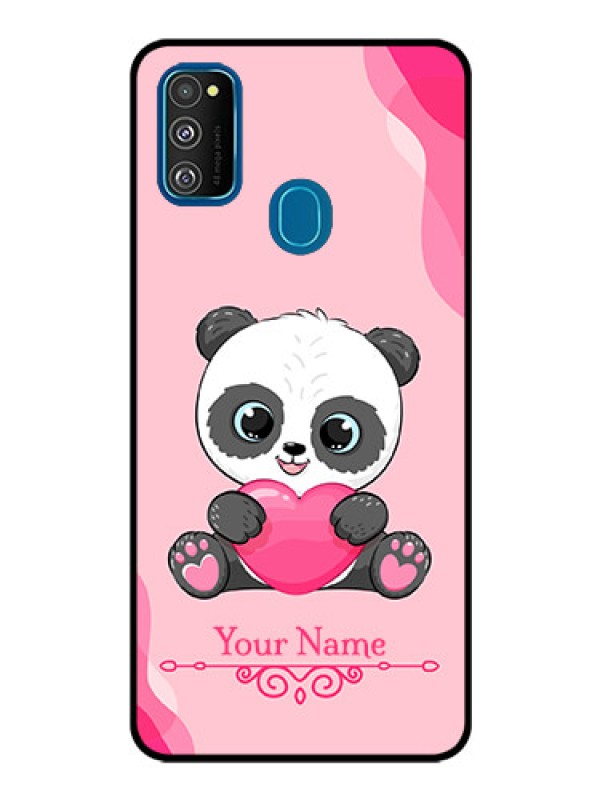 Custom Galaxy M30S Custom Glass Mobile Case - Cute Panda Design