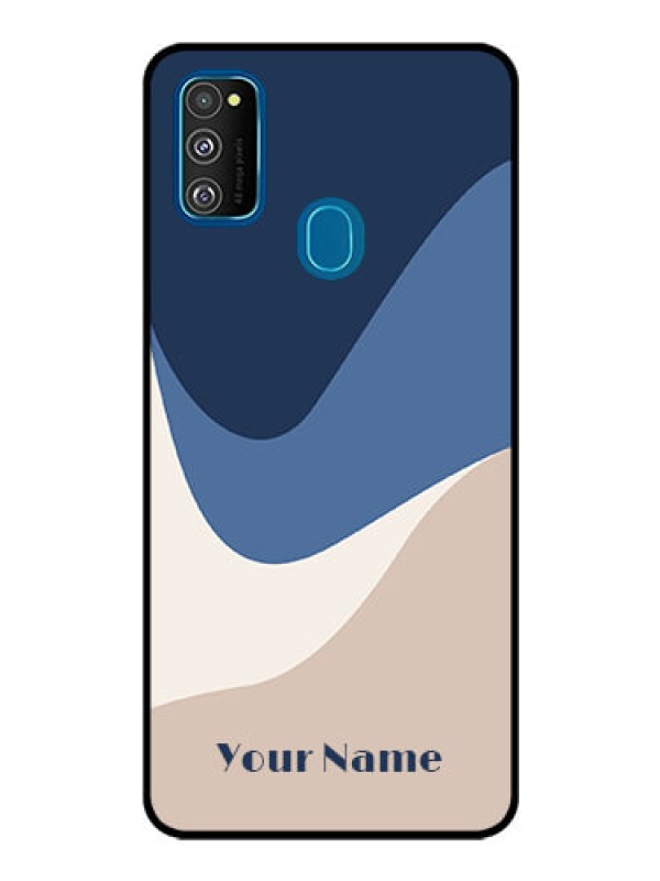 Custom Galaxy M30S Custom Glass Phone Case - Abstract Drip Art Design