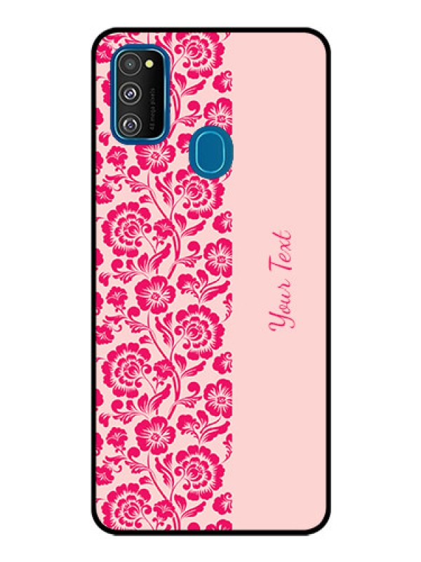 Custom Galaxy M30S Custom Glass Phone Case - Attractive Floral Pattern Design