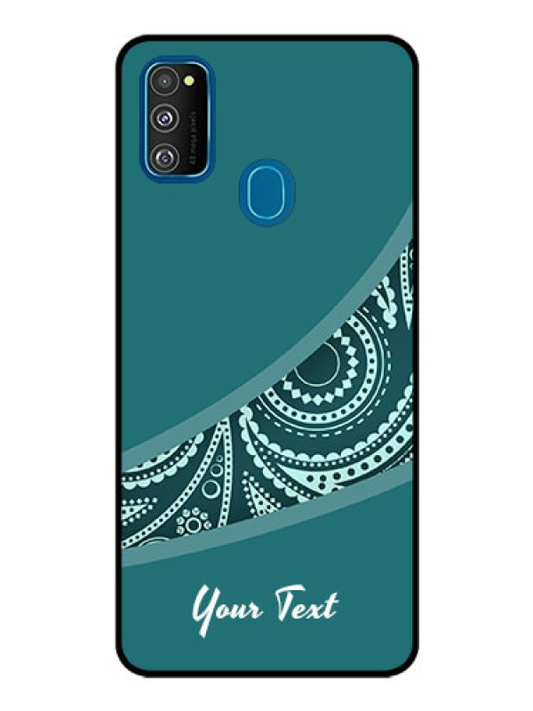 Custom Galaxy M30S Photo Printing on Glass Case - semi visible floral Design
