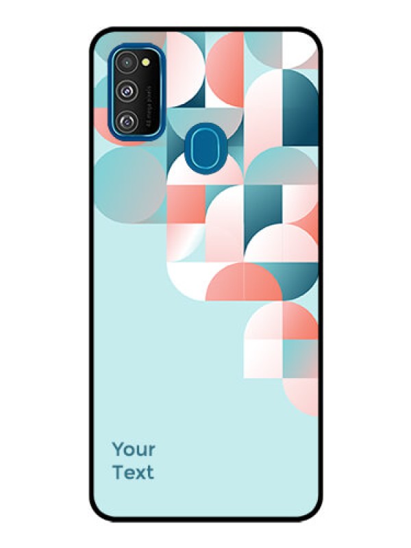 Custom Galaxy M30S Custom Glass Phone Case - Stylish Semi-circle Pattern Design