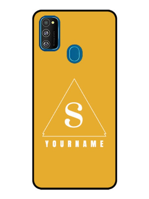 Custom Galaxy M30S Personalized Glass Phone Case - simple triangle Design