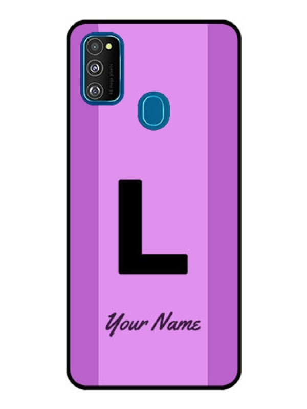 Custom Galaxy M30S Custom Glass Phone Case - Tricolor custom text Design
