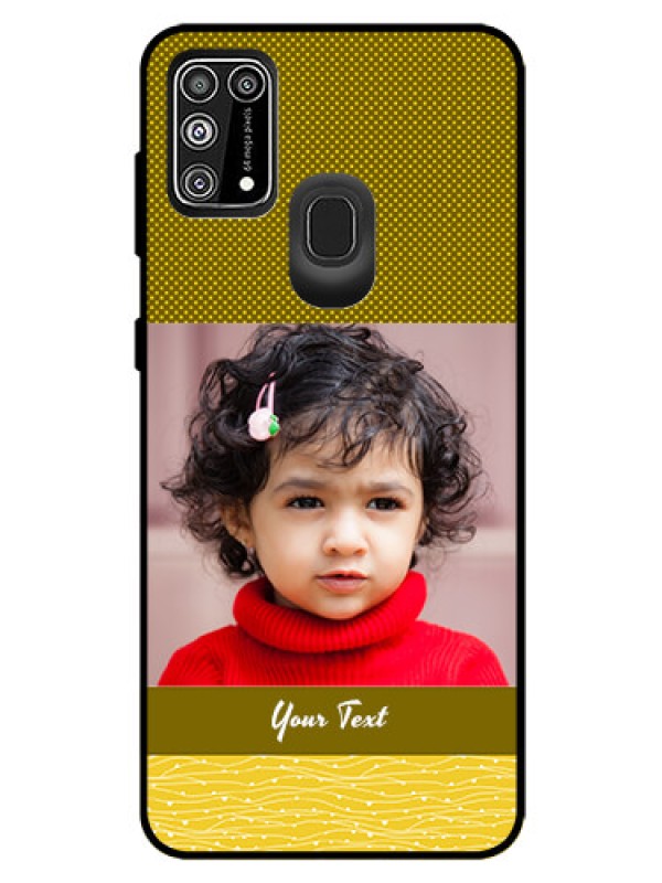 Custom Galaxy M31 Prime Edition Custom Glass Phone Case  - Simple Green Color Design