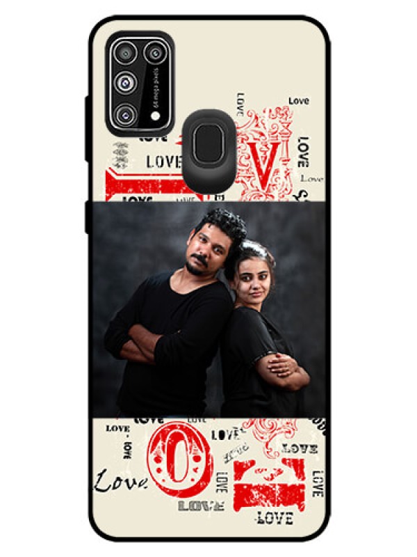 Custom Galaxy M31 Prime Edition Photo Printing on Glass Case  - Trendy Love Design Case