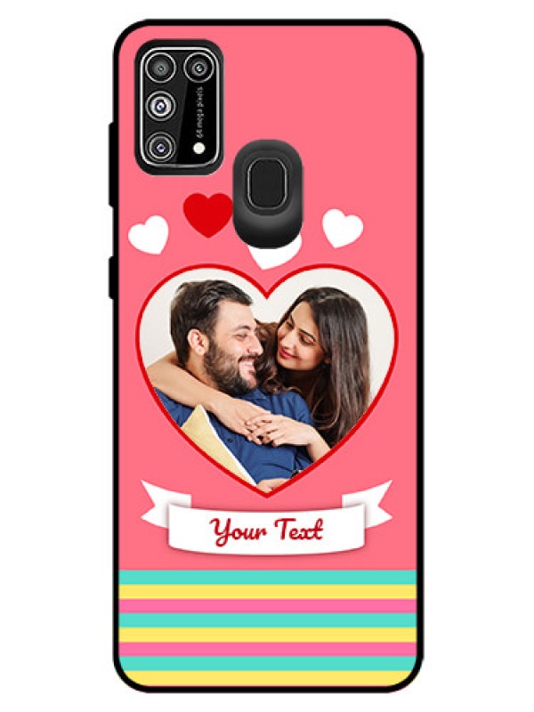 Custom Galaxy M31 Prime Edition Photo Printing on Glass Case  - Love Doodle Design
