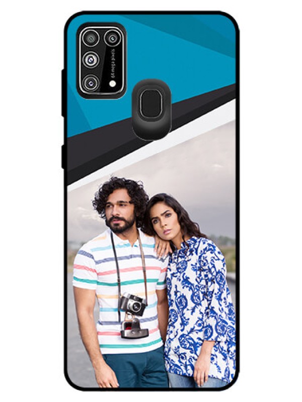 Custom Galaxy M31 Prime Edition Photo Printing on Glass Case  - Simple Pattern Photo Upload Design