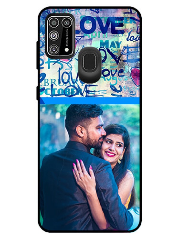 Custom Galaxy M31 Prime Edition Custom Glass Mobile Case  - Colorful Love Design