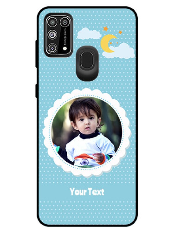 Custom Galaxy M31 Prime Edition Personalised Glass Phone Case  - Violet Pattern Design