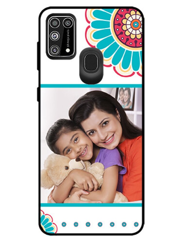 Custom Galaxy M31 Prime Edition Custom Glass Phone Case  - Flower Design