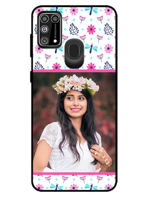 Custom Galaxy M31 Prime Edition Photo Printing on Glass Case  - Colorful Flower Design