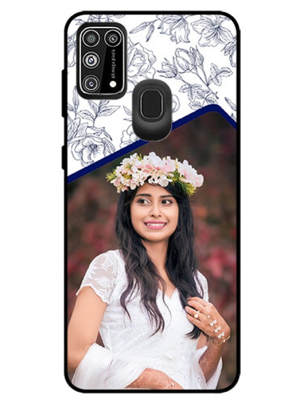 Custom Galaxy M31 Prime Edition Personalized Glass Phone Case  - Premium Floral Design