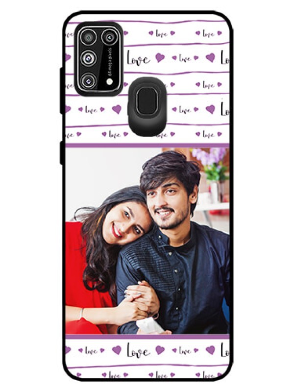 Custom Galaxy M31 Prime Edition Custom Glass Mobile Case  - Couples Heart Design