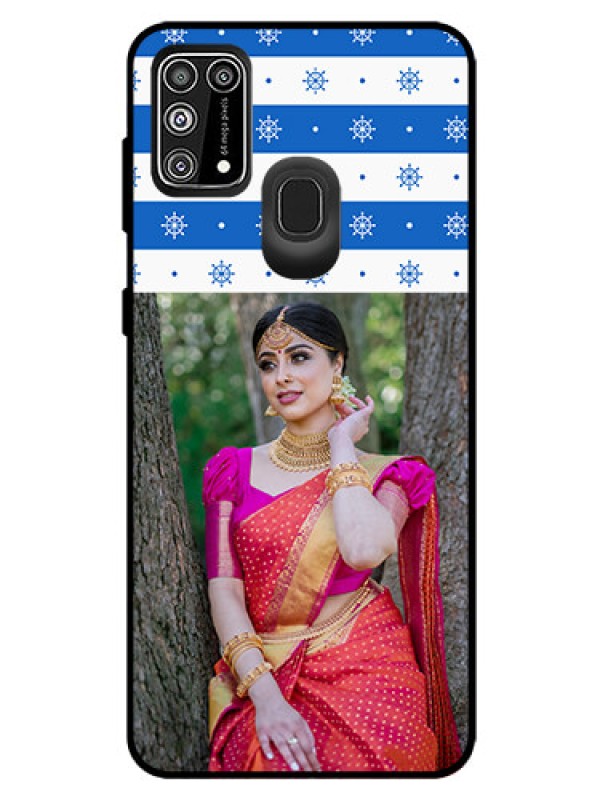 Custom Galaxy M31 Prime Edition Photo Printing on Glass Case  - Snow Pattern Design