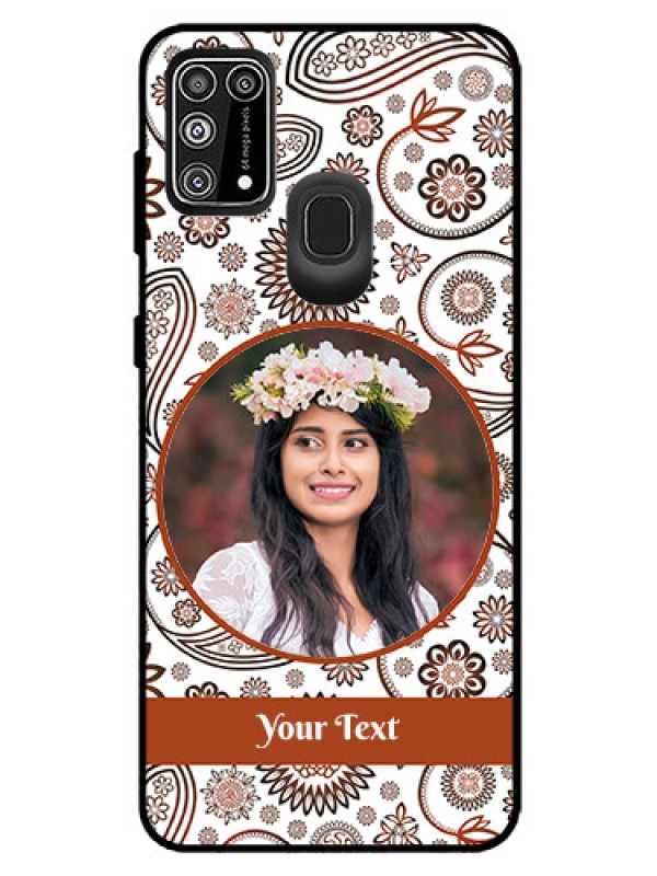 Custom Galaxy M31 Prime Edition Custom Glass Mobile Case  - Abstract Floral Design 