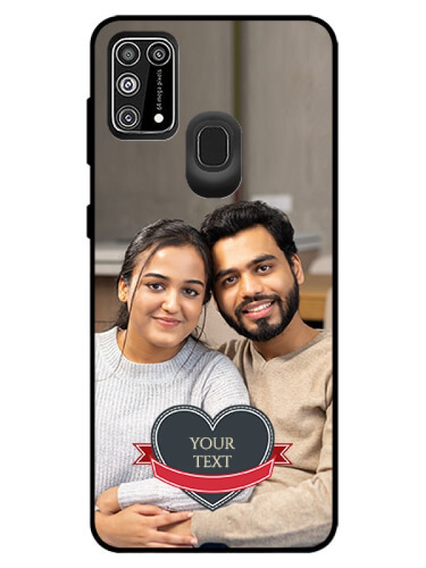 Custom Galaxy M31 Prime Edition Custom Glass Phone Case  - Just Married Couple Design