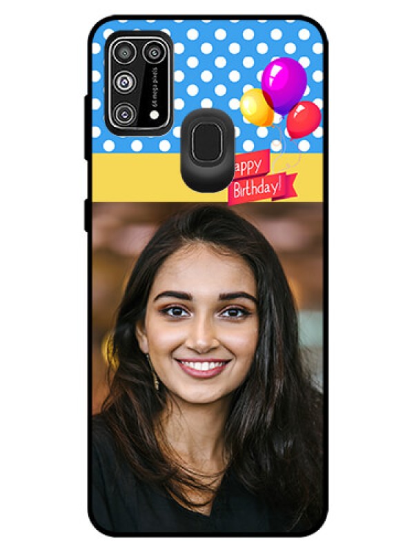 Custom Galaxy M31 Prime Edition Custom Glass Mobile Case  - Happy Birthday Design