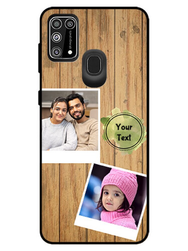 Custom Galaxy M31 Prime Edition Custom Glass Phone Case  - Wooden Texture Design