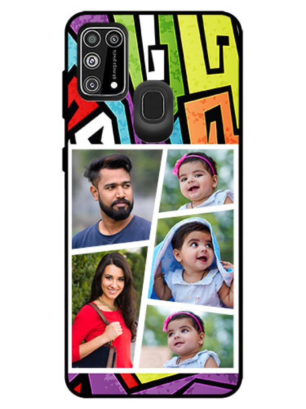 Custom Galaxy M31 Prime Edition Custom Glass Phone Case  - Graffiti pattern Design