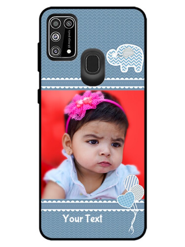 Custom Galaxy M31 Prime Edition Photo Printing on Glass Case  - with Kids Pattern Design