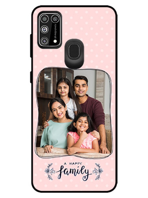 Custom Galaxy M31 Prime Edition Custom Glass Phone Case  - Family with Dots Design