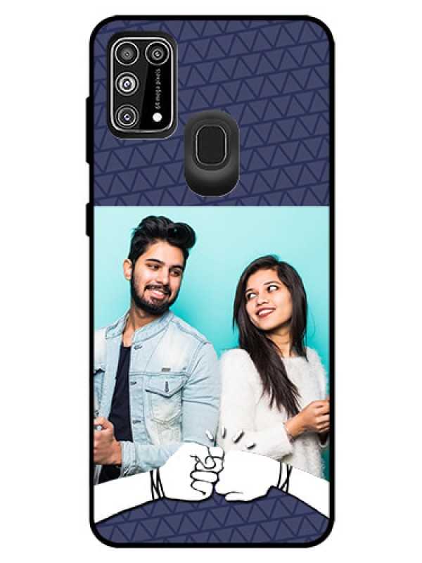 Custom Galaxy M31 Prime Edition Photo Printing on Glass Case  - with Best Friends Design  