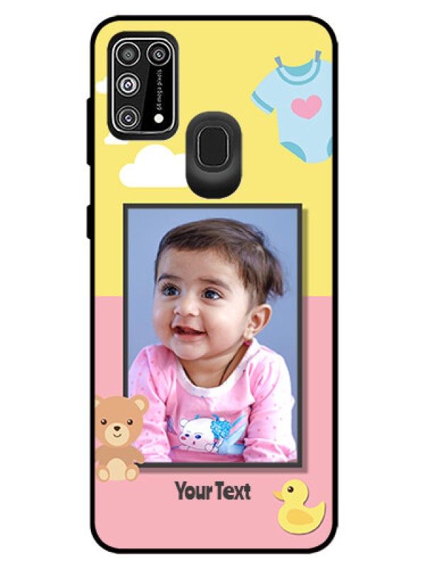 Custom Galaxy M31 Prime Edition Photo Printing on Glass Case  - Kids 2 Color Design