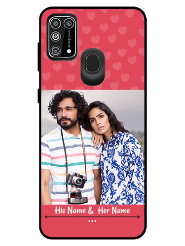 Custom Galaxy M31 Prime Edition Photo Printing on Glass Case  - Simple Love Design