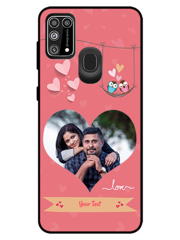 Custom Galaxy M31 Prime Edition Personalized Glass Phone Case  - Peach Color Love Design 