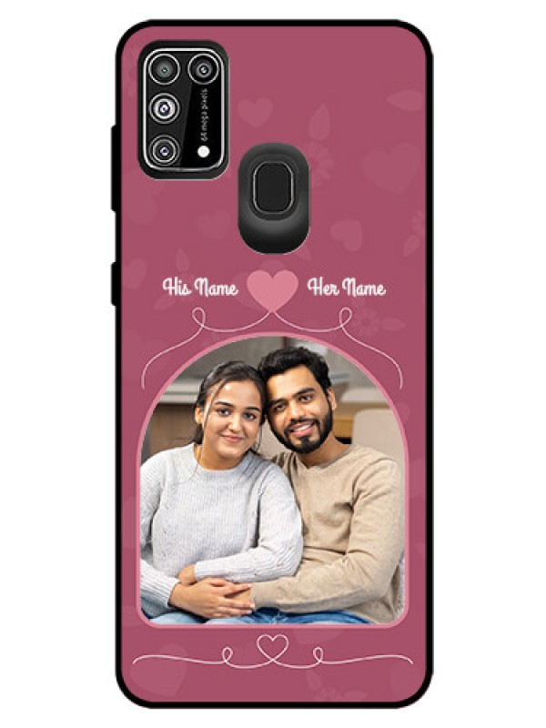 Custom Galaxy M31 Prime Edition Photo Printing on Glass Case  - Love Floral Design