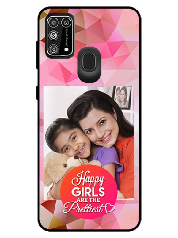 Custom Galaxy M31 Prime Edition Photo Printing on Glass Case  - Abstract Triangle Design