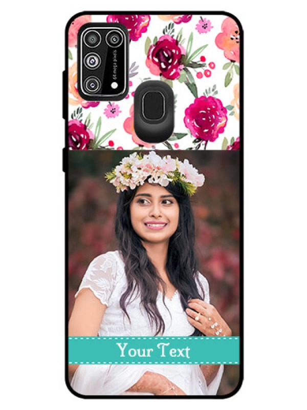 Custom Galaxy M31 Prime Edition Custom Glass Phone Case  - Watercolor Floral Design