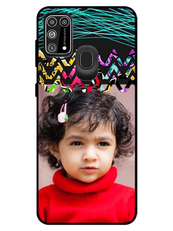 Custom Galaxy M31 Prime Edition Personalized Glass Phone Case  - Neon Abstract Design