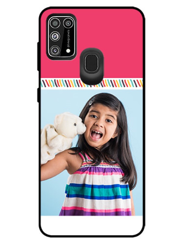 Custom Galaxy M31 Prime Edition Personalized Glass Phone Case  - Line art design