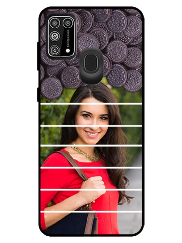 Custom Galaxy M31 Prime Edition Custom Glass Phone Case  - with Oreo Biscuit Design